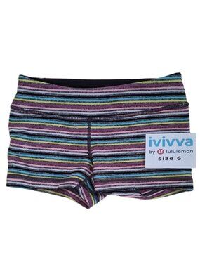 Ivivva Girl by Lululemon🍋 Rhythmic Multicolor Striped Rhythmic Shorts Size 6